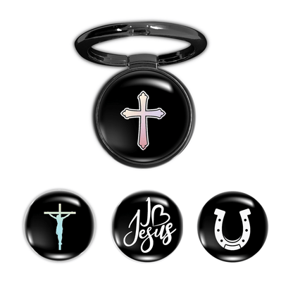 360 Holo-Ring Mobile Holder with 4 Changeable Logo Magnets - Swap-n-Snap