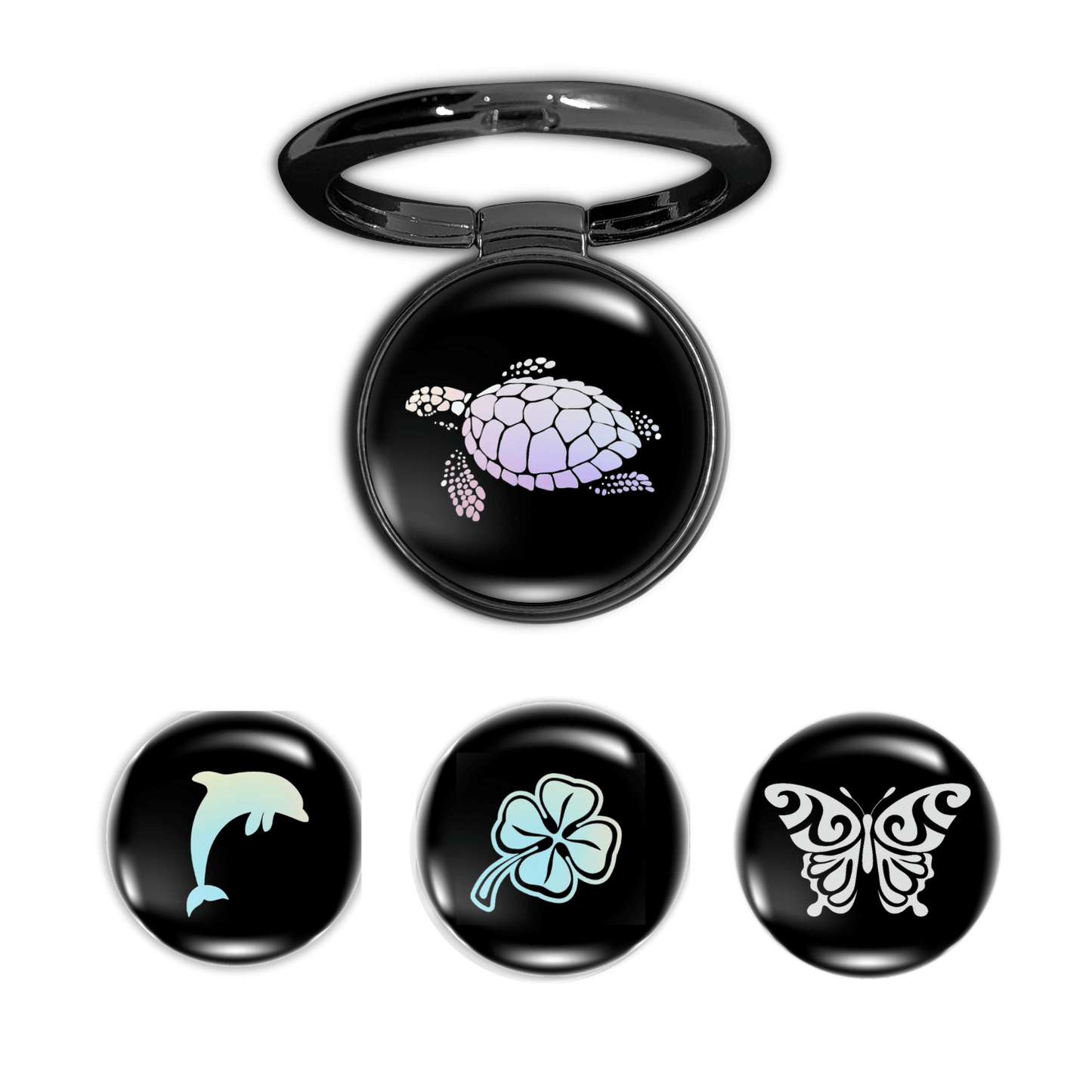 360 Holo-Ring Mobile Holder with 4 Changeable Logo Magnets - Swap-n-Snap