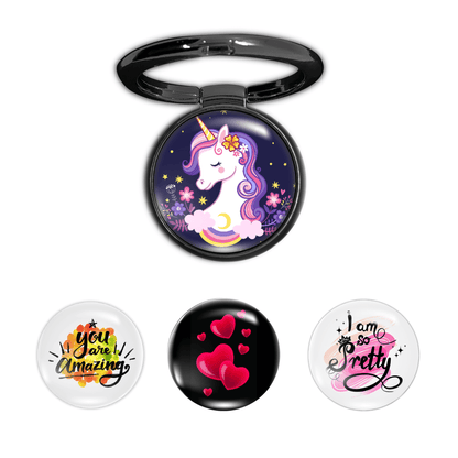 360 Holo-Ring Mobile Holder with 4 Changeable Logo Magnets - Swap-n-Snap