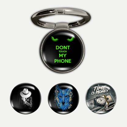 360 Holo-Ring Mobile Holder with 4 Changeable Logo Magnets - Swap-n-Snap