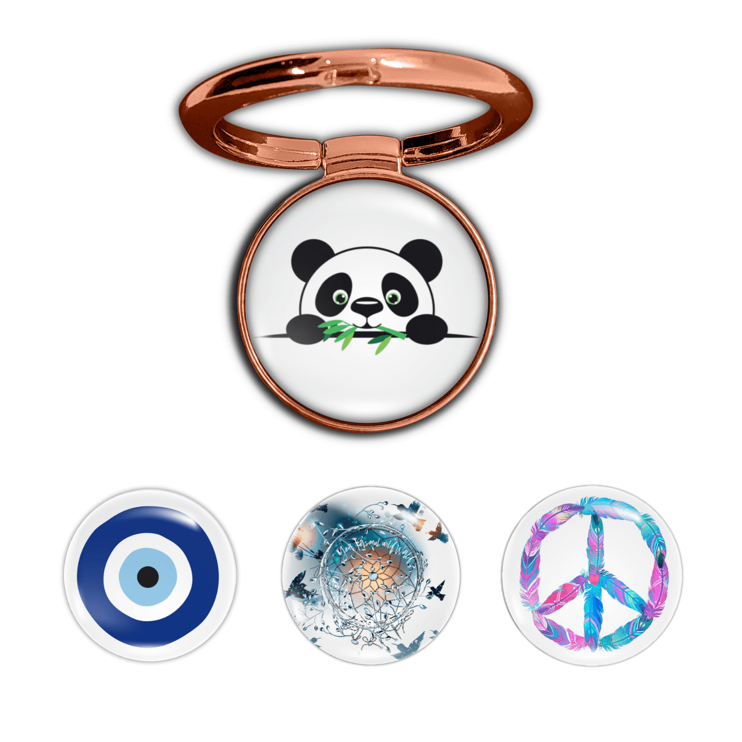 360 Holo-Ring Mobile Holder with 4 Changeable Logo Magnets - Swap-n-Snap