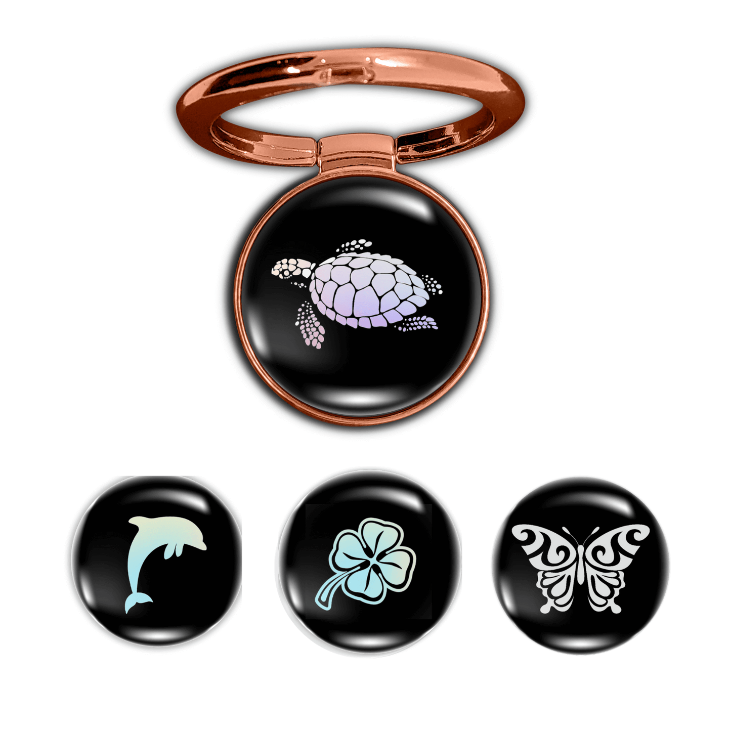 360 Holo-Ring Mobile Holder with 4 Changeable Logo Magnets - Swap-n-Snap