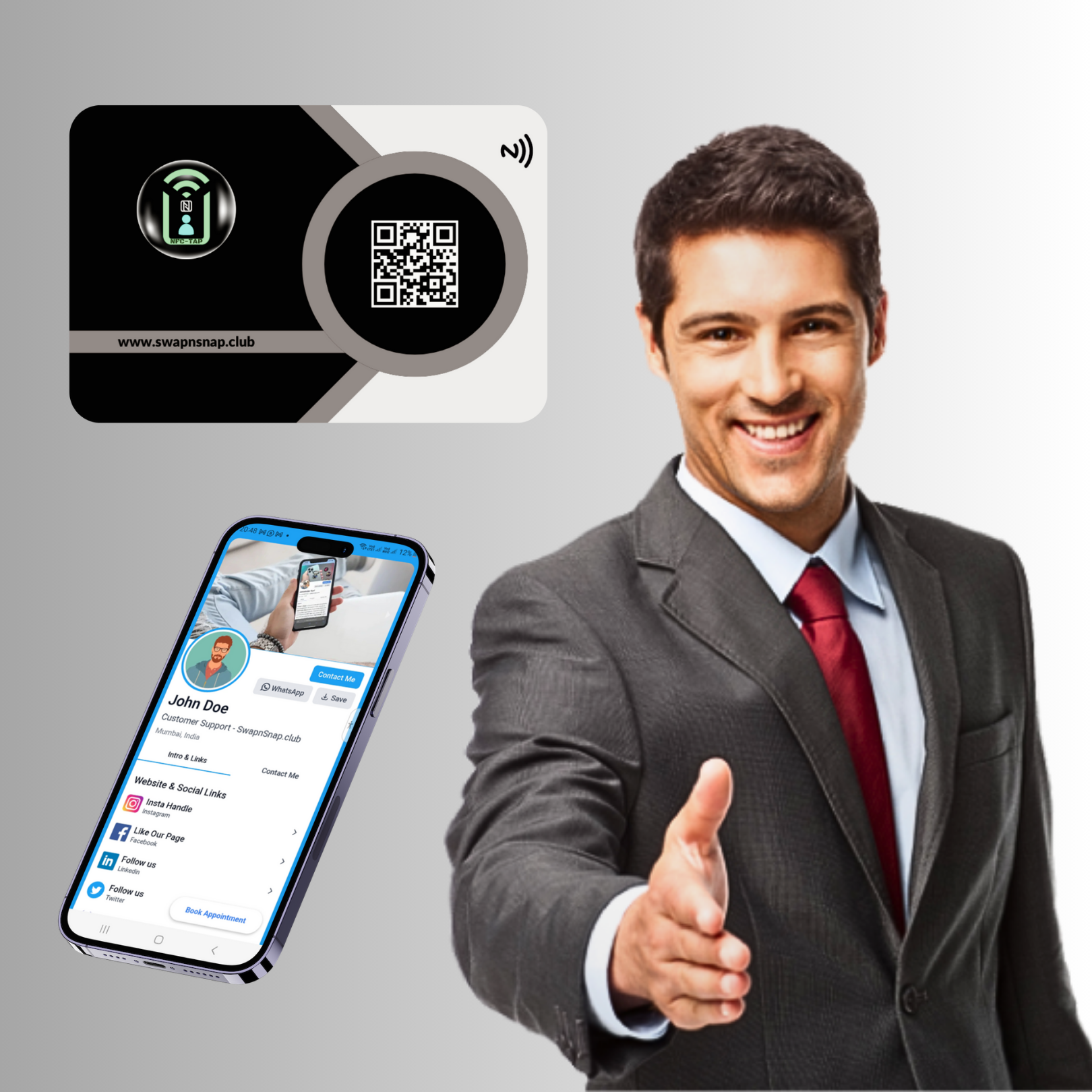 swapnsnap digital nfc business card