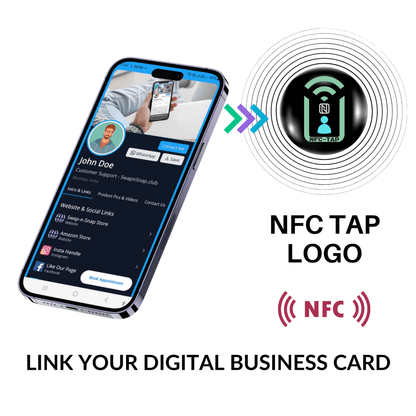 SnapWallet NFC - Magnetic Leather Card Wallet, Phone Stand & NFC Tag Logo - Swap-n-Snap