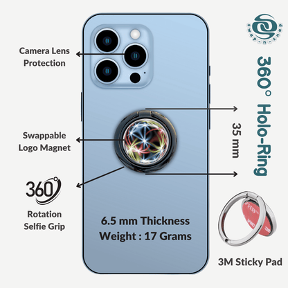 360 Holo-Ring Mobile Holder with 4 Changeable Logo Magnets - Swap-n-Snap